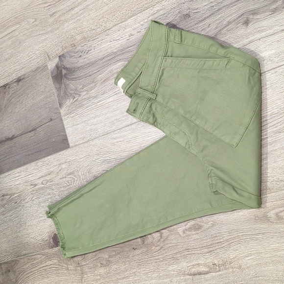 Loft Olive Green Frayed Hem Jeans - Picture 2 of 13